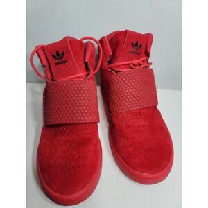 Adidas Hi-top Sneaker Shoe Red Boys Youth Size 4